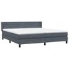 vidaXL Boxspringbett mit Matratze Dunkelgrau 180x210 cm Samt