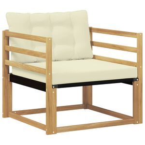 vidaXL Outdoor-Sofagarnitur Massives Akazienholz und Textilene Wei&szlig;