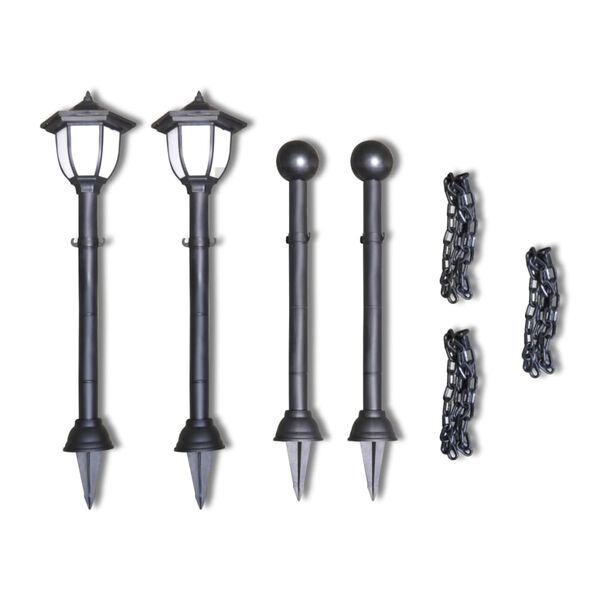 2x LED Lampe Solarleuchte Au&szlig;enlampe Gartenleuchte Laterne