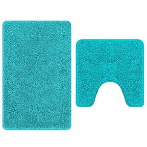 vidaXL Anti-Rutsch Badematten-Set 2 pcs T&uuml;rkis PP