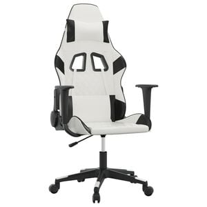 vidaXL Gaming-Stuhl Wei&szlig; und Schwarz Kunstleder
