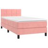 vidaXL Boxspringbett mit Matratze & LED Rosa 90x190 cm Samt