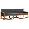 vidaXL Outdoor-Sofagarnitur mit Kissen 3 pcs Natur und Anthrazit