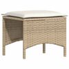 vidaXL 4-tlg. Garten-Sofagarnitur mit Kissen Beige Poly Rattan