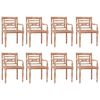 vidaXL Batavia-St&uuml;hle 8 Stk. Wei&szlig; Massivholz Teak