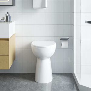 vidaXL Randloses WC 7 cm Extra H&ouml;he Soft-Close Keramik Wei&szlig;