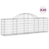 vidaXL Gabionen mit Hochbogen 20 Stk. 200x30x60/80 cm Verzinktes Eisen