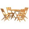 vidaXL 5-tlg. Garten-Essgruppe Massivholz Teak