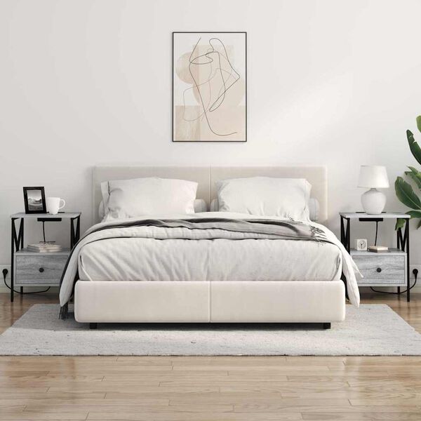 vidaXL Nachttisch Graues Sonoma 41,5 x 40,5 x 55 cm Holzwerkstoff