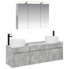 vidaXL Badezimmerschrank-Set 4 pcs Betongrau 100 x 14,5 x 70 cm