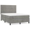 vidaXL Boxspringbett mit Matratze Hellgrau 140x200 cm Samt