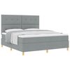 vidaXL Boxspringbett mit Kopfteil Hellgrau 180 x 200 cm Stoff