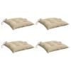 vidaXL Stuhlkissen 4 Stk. Beige 40x40x7 cm Oxford-Gewebe