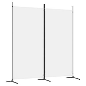 vidaXL 2-tlg. Paravent Wei&szlig; 175x180 cm Stoff
