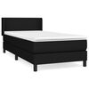 vidaXL Boxspringbett mit Matratze Schwarz 90x200 cm Stoff
