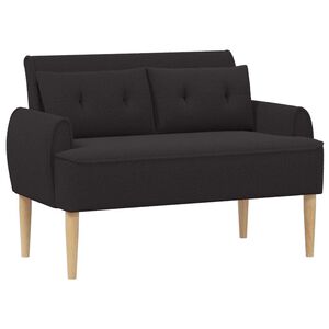 vidaXL Zweisitzer mit Knopfheftung Schwarz 117 x 67 x 77 cm Boucl&eacute;
