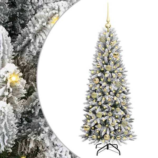 vidaXL Künstlicher Weihnachtsbaum mit 150 LEDs Weiß 53 x 53 x 120 cm