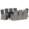 vidaXL Garten Essgruppe 9 stk. Grau Poly-Rattan