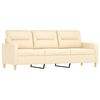 vidaXL 3-Sitzer-Sofa mit Hocker Creme 180 cm Stoff