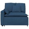 vidaXL Modulares Sofa Endmodul mit Armlehne Kissen Blau 100 cm