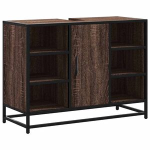 vidaXL Waschbeckenunterschrank Braun Eichen-Optik 80x33x60 cm