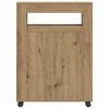 vidaXL Badschrank Schmal mit Rollen Artisan-Eiche Holzwerkstoff