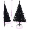 vidaXL K&uuml;nstlicher vorbeleuchteter Weihnachtsbaum Schwarz 150 cm PVC