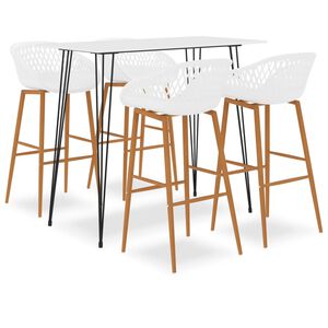 vidaXL 5-tlg. Bar-Set Wei&szlig;