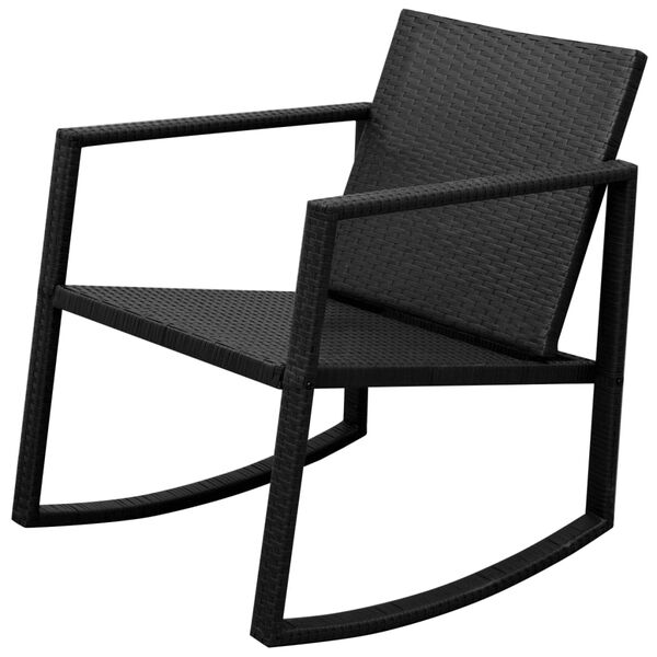vidaXL 3-tlg. Bistro-Set Poly Rattan Schwarz