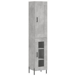 vidaXL Highboard Betongrau 34,5x34x180 cm Holzwerkstoff