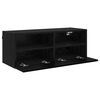 vidaXL TV-Wandschrank Schwarz Eichen-Optik 80 x 30 x 30 cm