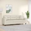 vidaXL 3-Sitzer-Sofa mit Kissen Creme 180 cm Kunstleder