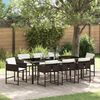 vidaXL Garten Essgruppe 9 pcs Braun Poly-Rattan