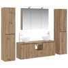 vidaXL Badezimmerm&ouml;bel-Set 6 Stk. Artisan-Eiche Ingenieurholz und Glas