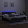 vidaXL Boxspringbett mit Matratze & LED Schwarz 160x200 cm Stoff