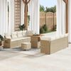 vidaXL Gartensofa-set mit Kissen 11 pcs Beige und Creme Poly-Rattan