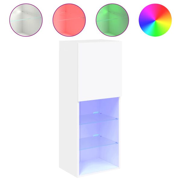 vidaXL TV-Schrank mit LED-Leuchten Wei&szlig; 40,5x30x102 cm