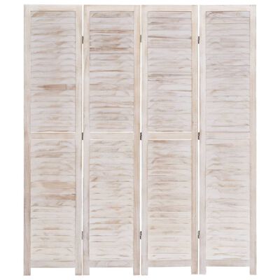 vidaXL 4-tlg. Raumteiler Weiß 140×165 cm Holz