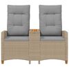 vidaXL Liegebank mit Tisch Beige und Hellgrau 126 x 65 x 112 cm