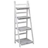 vidaXL 4-stufiger Blumenst&auml;nder Grau 43&times;33&times;113 cm Holz