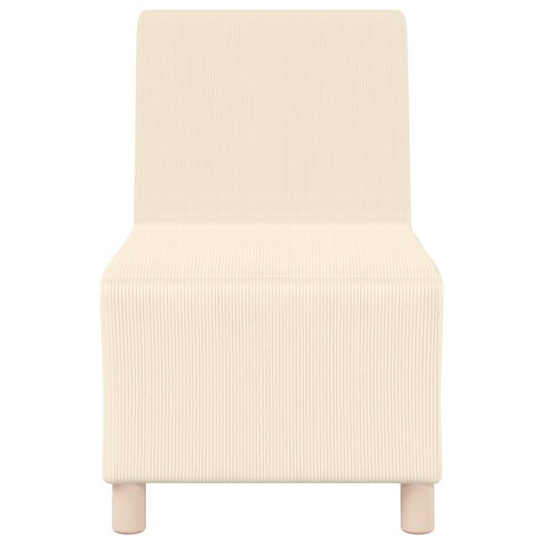 vidaXL | Modulares Armfreies Sofa | Creme 55 x 74 x 82 cm Cordstoff