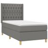 vidaXL Boxspringbett mit Matratze & LED Dunkelgrau 90x190 cm Stoff