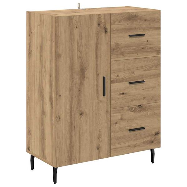 vidaXL Sideboard Artisan-Eiche 69,5 x 34 x 90 cm Verbundholz und Eisen