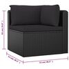 vidaXL 9-tlg. Garten-Lounge-Set mit Kissen Poly Rattan Schwarz