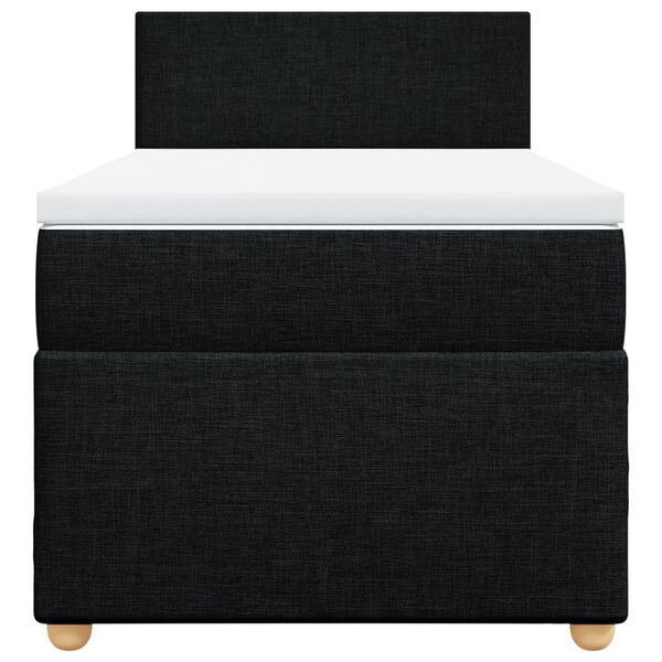vidaXL Boxspringbett mit Matratze Schwarz 90x200 cm Stoff