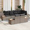 vidaXL Gartensofa-set mit Kissen mit Speicher 7 pcs Grau Polyrattan