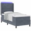 vidaXL Boxspringbett mit Matratze mit LED Dunkelgrau 80 x 200 cm Samt