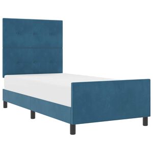 vidaXL Boxspringbett mit Kopfteil Dunkelblau 80 x 200 cm Samt