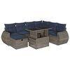 vidaXL 8-teiliges Gartensofa-Set mit Kissen, grau, Polyrattan