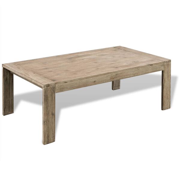 vidaXL Couchtisch Massivholz Akazie Geb&uuml;rstet 110x60x40 cm